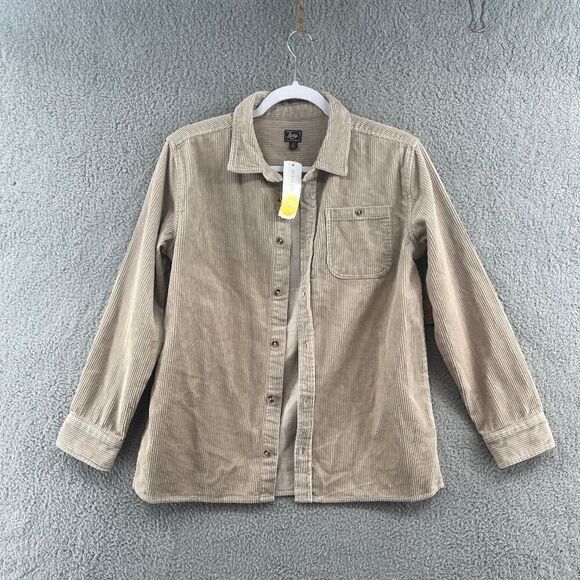 NWT Stitchfix Bixby Nomad Button-down Corduroy Shacket size 12-14 girls Tan - Picture 2 of 14